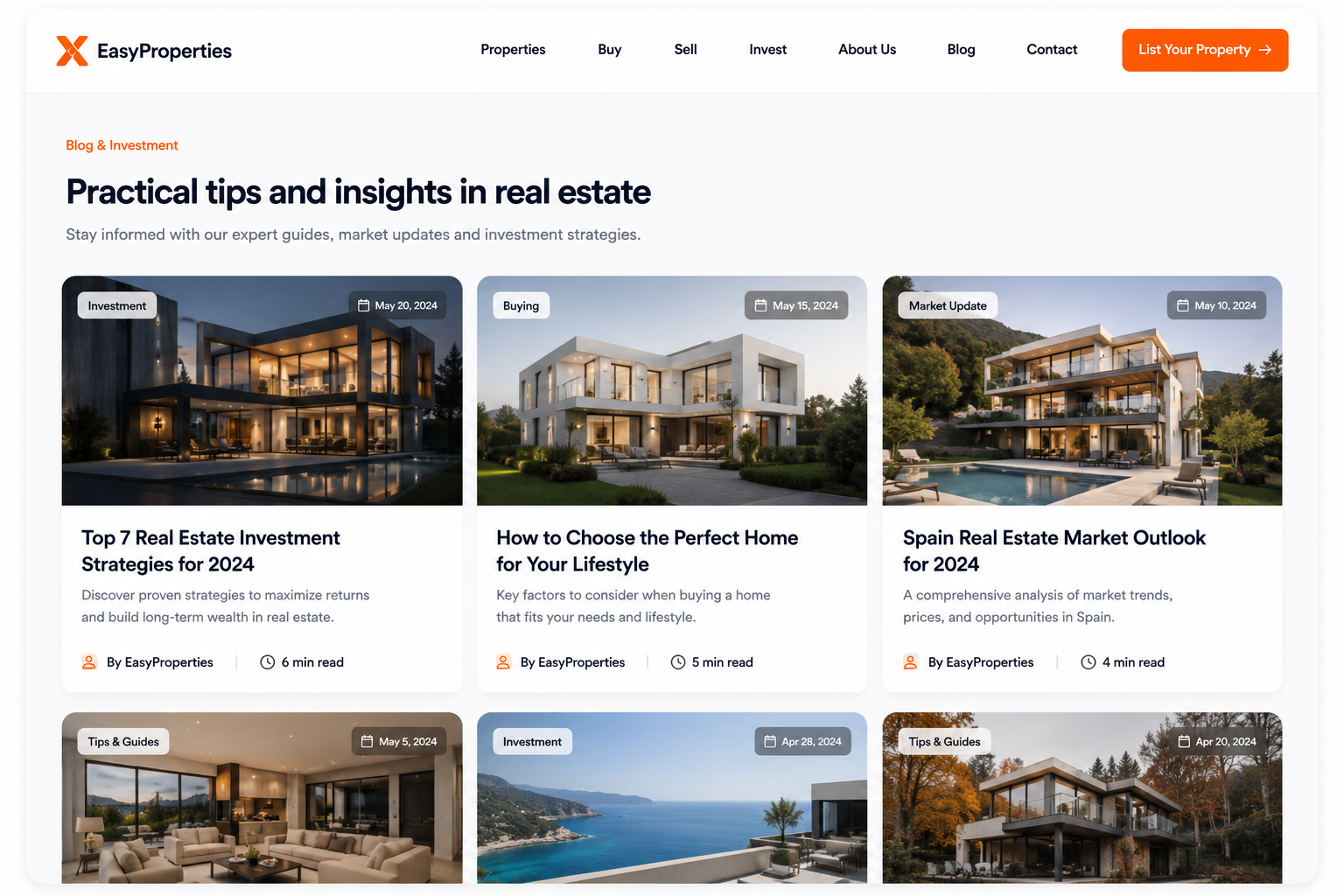 Blog & Investment Section