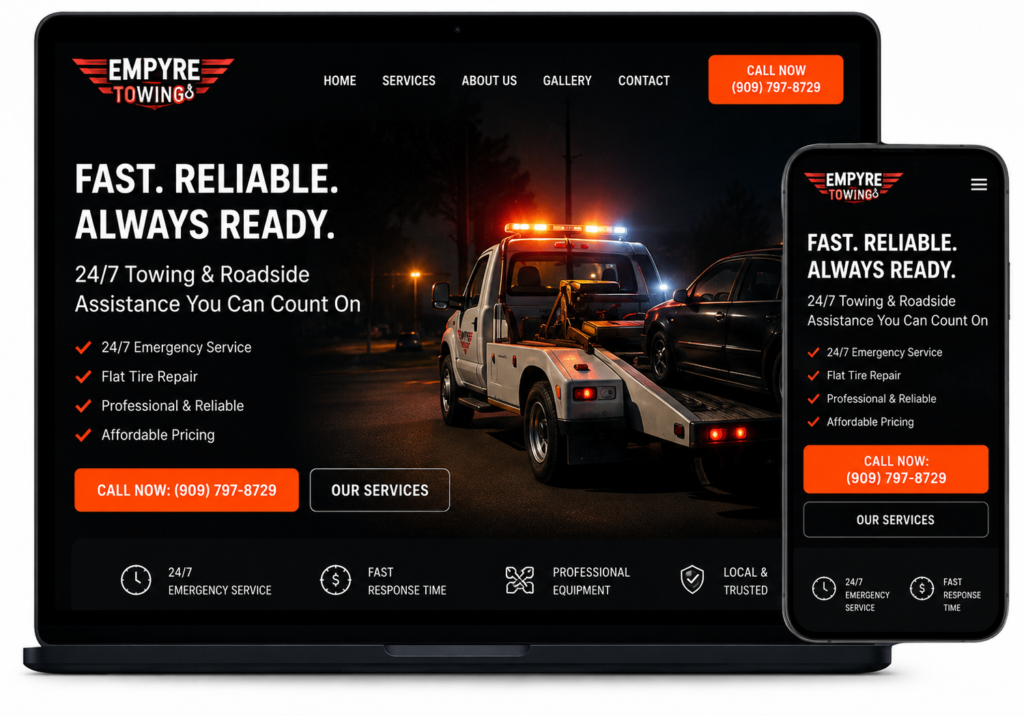 Empyre Towing – Emergency Towing & Roadside Assistance Website