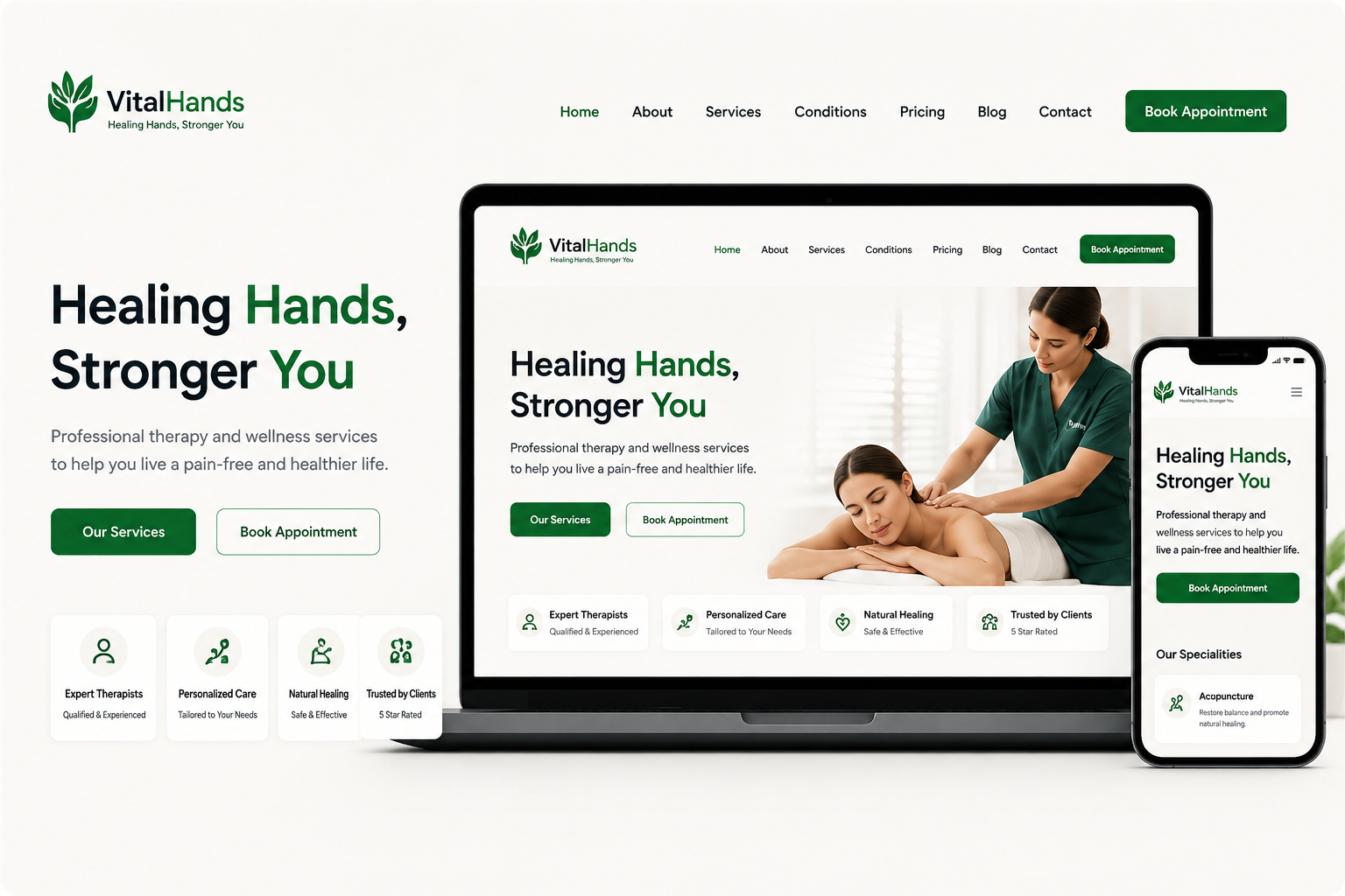 Vital Hands – Therapy & Wellness Website