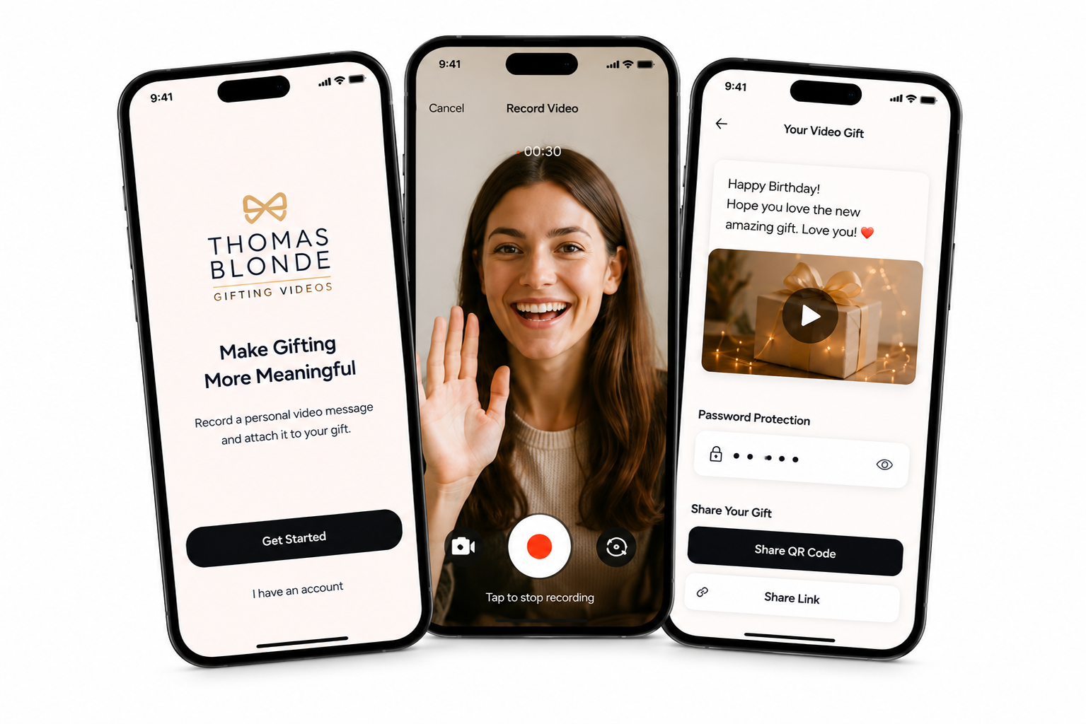 Thomas Blonde Gifting App – Personalized Video Gifting Experience